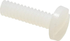 Made in USA - #6-32 UNC, 1/2" Length Under Head Slotted Drive Machine Screw - Binding Head, Grade 6/6 Nylon, Uncoated, Without Washer - Industrial Tool & Supply
