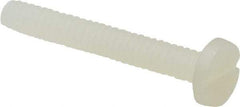 Made in USA - #6-32 UNC, 1" Length Under Head Slotted Drive Machine Screw - Binding Head, Grade 6/6 Nylon, Uncoated, Without Washer - Industrial Tool & Supply