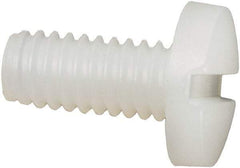 Made in USA - #8-32 UNC, 3/8" Length Under Head Slotted Drive Machine Screw - Binding Head, Grade 6/6 Nylon, Uncoated, Without Washer - Industrial Tool & Supply