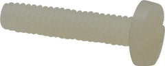 Made in USA - #8-32 UNC, 3/4" Length Under Head Slotted Drive Machine Screw - Binding Head, Grade 6/6 Nylon, Uncoated, Without Washer - Industrial Tool & Supply
