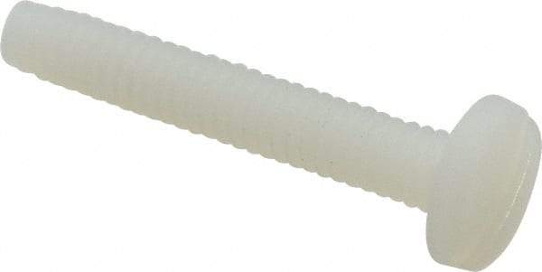 Made in USA - #8-32 UNC, 1" Length Under Head Slotted Drive Machine Screw - Binding Head, Grade 6/6 Nylon, Uncoated, Without Washer - Industrial Tool & Supply