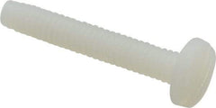 Made in USA - #8-32 UNC, 1" Length Under Head Slotted Drive Machine Screw - Binding Head, Grade 6/6 Nylon, Uncoated, Without Washer - Industrial Tool & Supply