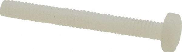 Made in USA - #8-32 UNC, 1-1/2" Length Under Head Slotted Drive Machine Screw - Binding Head, Grade 6/6 Nylon, Uncoated, Without Washer - Industrial Tool & Supply