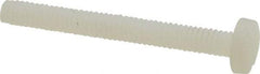 Made in USA - #8-32 UNC, 1-1/2" Length Under Head Slotted Drive Machine Screw - Binding Head, Grade 6/6 Nylon, Uncoated, Without Washer - Industrial Tool & Supply