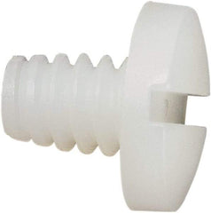 Made in USA - #10-24 UNC, 1/4" Length Under Head Slotted Drive Machine Screw - Binding Head, Grade 6/6 Nylon, Uncoated, Without Washer - Industrial Tool & Supply