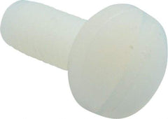 Made in USA - #10-32 UNF, 1/2" Length Under Head Slotted Drive Machine Screw - Binding Head, Grade 6/6 Nylon, Uncoated, Without Washer - Industrial Tool & Supply