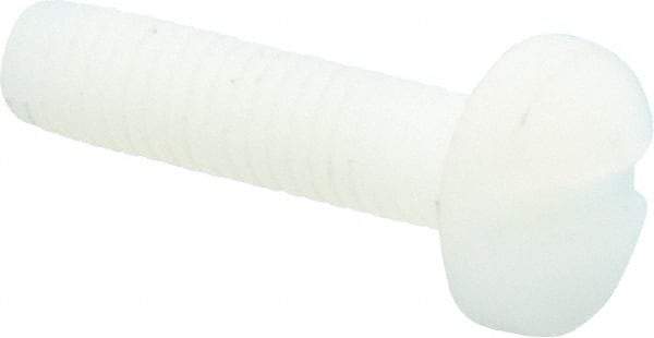 Made in USA - #10-32 UNF, 3/4" Length Under Head Slotted Drive Machine Screw - Binding Head, Grade 6/6 Nylon, Uncoated, Without Washer - Industrial Tool & Supply