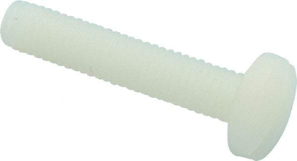 Made in USA - #10-32 UNF, 1" Length Under Head Slotted Drive Machine Screw - Binding Head, Grade 6/6 Nylon, Uncoated, Without Washer - Industrial Tool & Supply