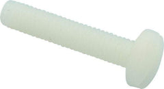 Made in USA - #10-32 UNF, 1" Length Under Head Slotted Drive Machine Screw - Binding Head, Grade 6/6 Nylon, Uncoated, Without Washer - Industrial Tool & Supply