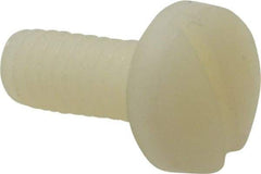 Made in USA - 1/4-20 UNC, 5/8" Length Under Head Slotted Drive Machine Screw - Binding Head, Grade 6/6 Nylon, Uncoated, Without Washer - Industrial Tool & Supply