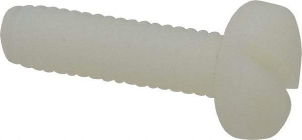 Made in USA - 1/4-20 UNC, 1" Length Under Head Slotted Drive Machine Screw - Binding Head, Grade 6/6 Nylon, Uncoated, Without Washer - Industrial Tool & Supply