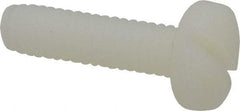 Made in USA - 1/4-20 UNC, 1" Length Under Head Slotted Drive Machine Screw - Binding Head, Grade 6/6 Nylon, Uncoated, Without Washer - Industrial Tool & Supply