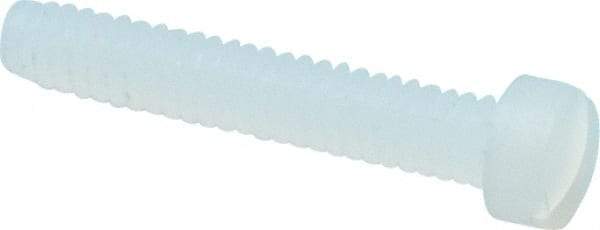 Made in USA - #2-56 UNC, 1/2" Length Under Head Slotted Drive Machine Screw - Fillister Head, Grade 6/6 Nylon, Uncoated, Without Washer - Industrial Tool & Supply