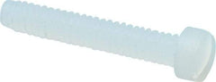 Made in USA - #2-56 UNC, 1/2" Length Under Head Slotted Drive Machine Screw - Fillister Head, Grade 6/6 Nylon, Uncoated, Without Washer - Industrial Tool & Supply