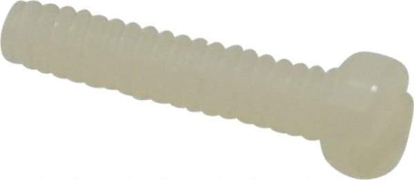 Made in USA - #4-40 UNC, 1/2" Length Under Head Slotted Drive Machine Screw - Fillister Head, Grade 6/6 Nylon, Uncoated, Without Washer - Industrial Tool & Supply