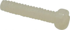 Made in USA - #4-40 UNC, 1/2" Length Under Head Slotted Drive Machine Screw - Fillister Head, Grade 6/6 Nylon, Uncoated, Without Washer - Industrial Tool & Supply