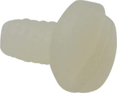 Made in USA - #6-32 UNC, 1/4" Length Under Head Slotted Drive Machine Screw - Fillister Head, Grade 6/6 Nylon, Uncoated, Without Washer - Industrial Tool & Supply