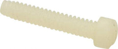 Made in USA - #6-32 UNC, 3/4" Length Under Head Slotted Drive Machine Screw - Fillister Head, Grade 6/6 Nylon, Uncoated, Without Washer - Industrial Tool & Supply