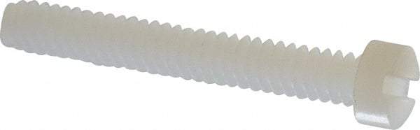 Made in USA - #6-32 UNC, 1" Length Under Head Slotted Drive Machine Screw - Fillister Head, Grade 6/6 Nylon, Uncoated, Without Washer - Industrial Tool & Supply