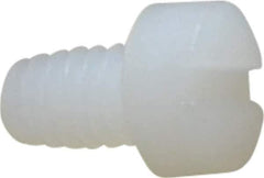 Made in USA - #8-32 UNC, 1/4" Length Under Head Slotted Drive Machine Screw - Fillister Head, Grade 6/6 Nylon, Uncoated, Without Washer - Industrial Tool & Supply