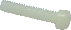 Made in USA - #8-32 UNC, 3/4" Length Under Head Slotted Drive Machine Screw - Fillister Head, Grade 6/6 Nylon, Uncoated, Without Washer - Industrial Tool & Supply