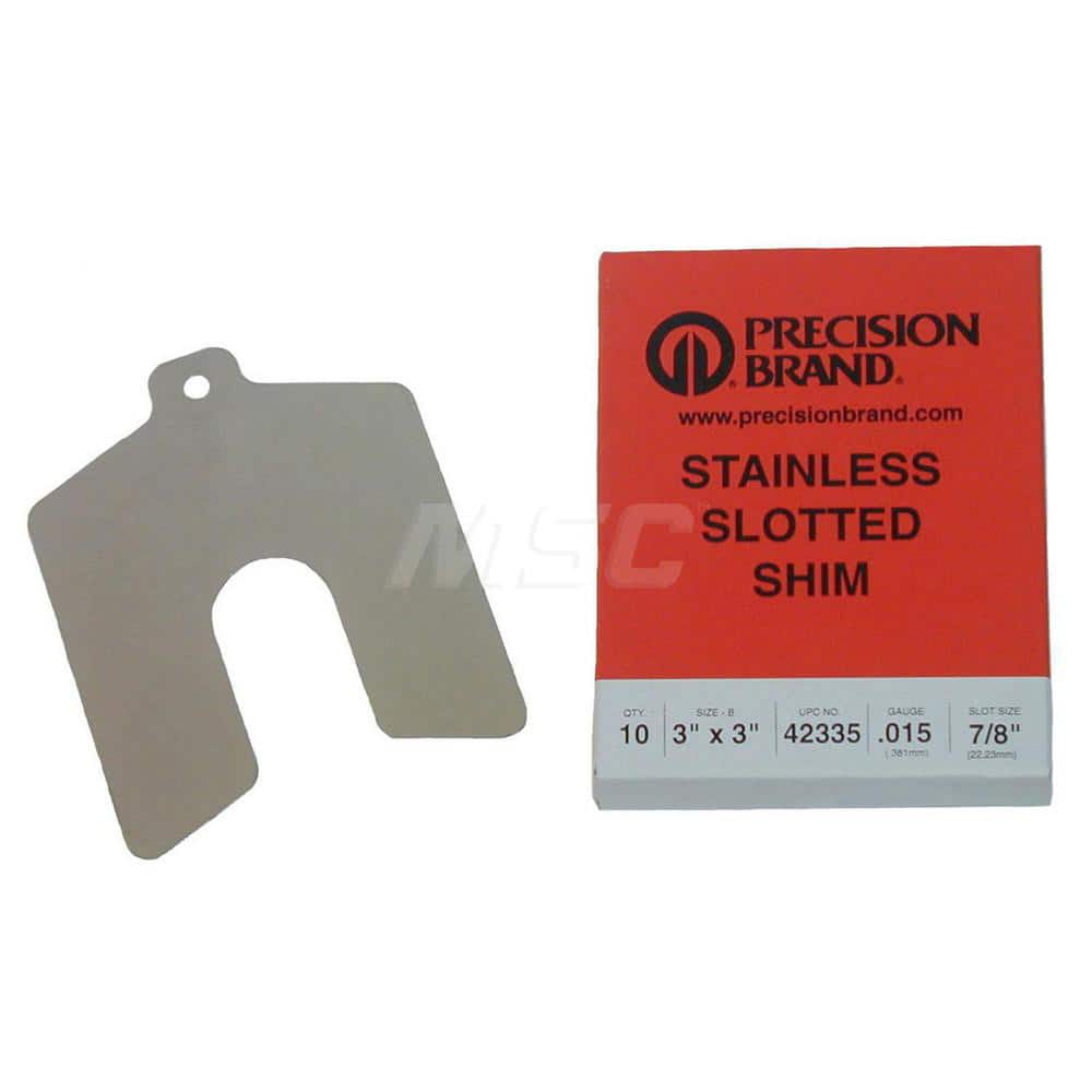 Shim Stock: 0.02'' Thick, 5'' Long, 5″ Wide, Stainless Steel