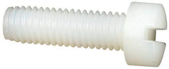 Made in USA - #10-32 UNF, 5/8" Length Under Head Slotted Drive Machine Screw - Fillister Head, Grade 6/6 Nylon, Uncoated, Without Washer - Industrial Tool & Supply