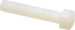 Made in USA - #10-32 UNF, 1" Length Under Head Slotted Drive Machine Screw - Fillister Head, Grade 6/6 Nylon, Uncoated, Without Washer - Industrial Tool & Supply