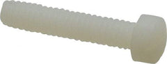 Made in USA - 1/4-20 UNC, 1-1/4" Length Under Head Slotted Drive Machine Screw - Fillister Head, Grade 6/6 Nylon, Uncoated, Without Washer - Industrial Tool & Supply