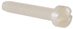 Made in USA - 1/4-20 UNC, 1-1/2" Length Under Head Slotted Drive Machine Screw - Fillister Head, Grade 6/6 Nylon, Uncoated, Without Washer - Industrial Tool & Supply