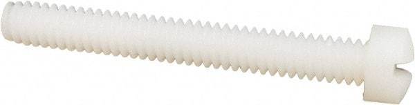 Made in USA - 1/4-20 UNC, 2" Length Under Head Slotted Drive Machine Screw - Fillister Head, Grade 6/6 Nylon, Uncoated, Without Washer - Industrial Tool & Supply