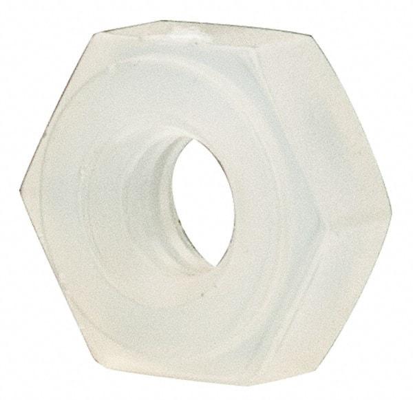 Made in USA - #2-56 UNC Nylon Right Hand Hex Nut - 4.57mm Across Flats, 1.78mm High, Uncoated - Industrial Tool & Supply