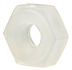 Made in USA - #2-56 UNC Nylon Right Hand Hex Nut - 4.57mm Across Flats, 1.78mm High, Uncoated - Industrial Tool & Supply