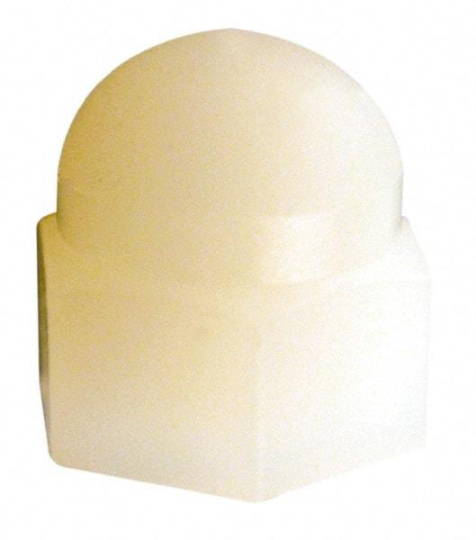 Made in USA - 1/2-13" UNC, 3/4" Width Across Flats, Uncoated Nylon Acorn Nut - 13/16" Overall Height - Industrial Tool & Supply