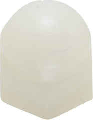 Made in USA - #8-32 UNC, 5/16" Width Across Flats, Uncoated Nylon Acorn Nut - 3/8" Overall Height - Industrial Tool & Supply