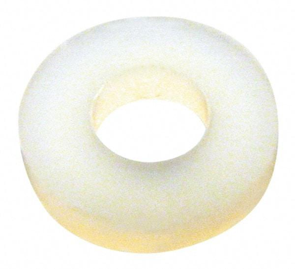 Made in USA - #4 Screw, Grade 6/6 Nylon Standard Flat Washer - 2.92mm ID x 1/4" OD, 2.36mm Thick - Industrial Tool & Supply