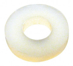 Made in USA - #10 Screw, Grade 6/6 Nylon Standard Flat Washer - 4.93mm ID x 3/8" OD, 2.36mm Thick - Industrial Tool & Supply