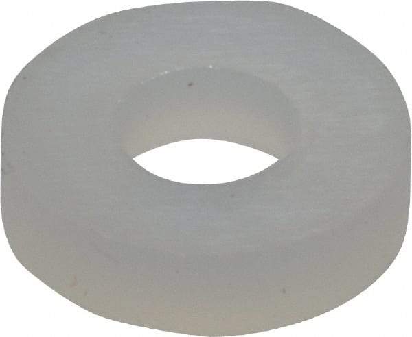 Made in USA - #4 Screw, Grade 6/6 Nylon Standard Flat Washer - 2.92mm ID x 1/4" OD, 1.57mm Thick - Industrial Tool & Supply