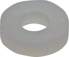 Made in USA - #4 Screw, Grade 6/6 Nylon Standard Flat Washer - 2.92mm ID x 1/4" OD, 1.57mm Thick - Industrial Tool & Supply