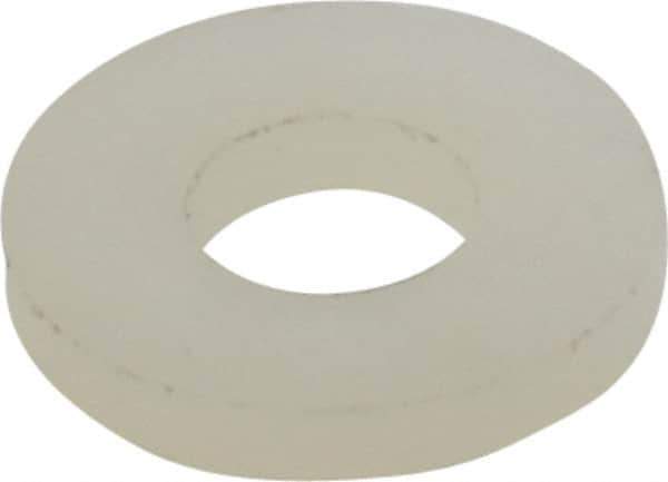 Made in USA - #8 Screw, Grade 6/6 Nylon Standard Flat Washer - 4.5mm ID x 10.36mm OD, 1.57mm Thick - Industrial Tool & Supply