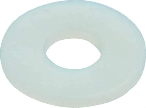 Made in USA - 1/4" Screw, Grade 6/6 Nylon Standard Flat Washer - 6.6mm ID x 17.45mm OD, 1.52mm Thick - Industrial Tool & Supply