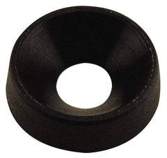 Made in USA - 4.06mm Thick, Black Oxide Finish, Nylon, Standard Countersunk Washer - 5.72mm ID x 15.47mm OD - Industrial Tool & Supply