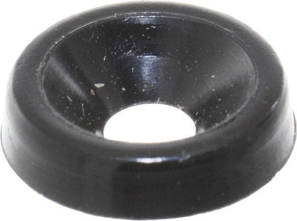 Made in USA - 2.54mm Thick, Black Oxide Finish, Nylon, Standard Countersunk Washer - 3.63mm ID x 11.1mm OD - Industrial Tool & Supply