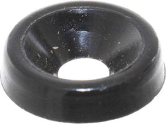 Made in USA - 2.54mm Thick, Black Oxide Finish, Nylon, Standard Countersunk Washer - 3.63mm ID x 11.1mm OD - Industrial Tool & Supply