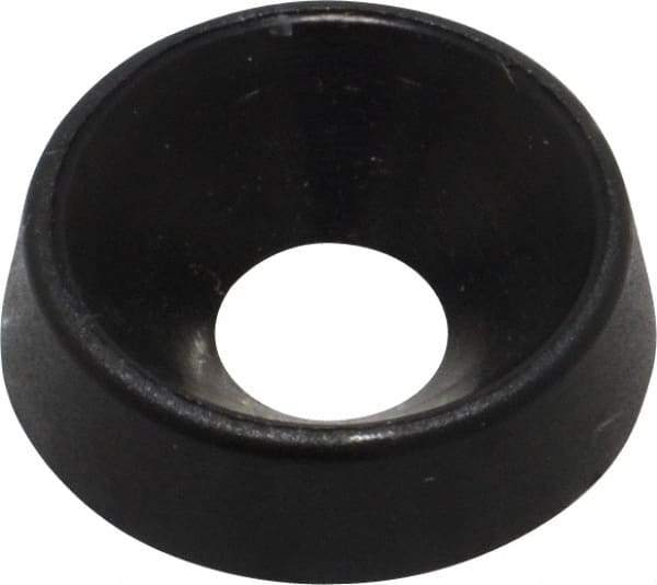 Made in USA - 3.86mm Thick, Black Oxide Finish, Nylon, Standard Countersunk Washer - 4.98mm ID x 14.61mm OD - Industrial Tool & Supply