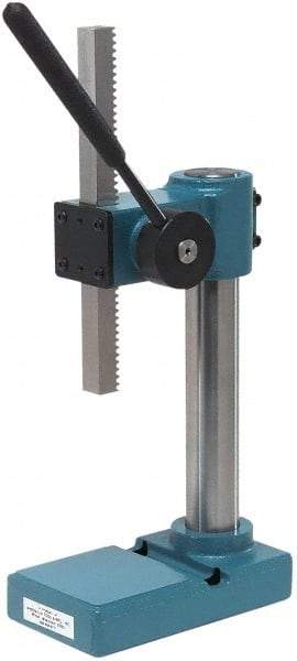 JT&M - 3/4" Ram, 2-3/4" Throat Depth, 1/2 Ton Manual Arbor Press - 8-5/16" Max Work Height x 6" Max Work Width, 13:1 Leverage Ratio, 4-1/16" Base Width x 7-1/16" Base Depth - Industrial Tool & Supply