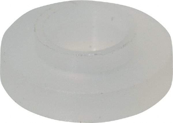 Made in USA - #4 Screw, 1/32" Shoulder Length, Nylon Shoulder Washer - Natural, 0.235" Flange Diam, 3/64" Flange Thickness, 0.115" ID, 0.145" OD - Industrial Tool & Supply