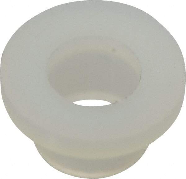 Made in USA - #10 Screw, 9/64" Shoulder Length, Nylon Shoulder Washer - Natural, 0.399" Flange Diam, 1/16" Flange Thickness, 0.2" ID, 0.26" OD - Industrial Tool & Supply