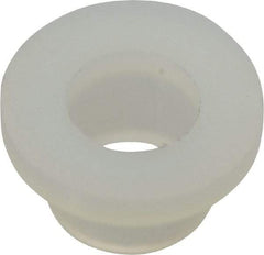 Made in USA - #10 Screw, 9/64" Shoulder Length, Nylon Shoulder Washer - Natural, 0.399" Flange Diam, 1/16" Flange Thickness, 0.2" ID, 0.26" OD - Industrial Tool & Supply