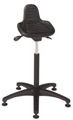 Bevco - Sit-Stand Stool - Polyurethane Seat, Black - Industrial Tool & Supply